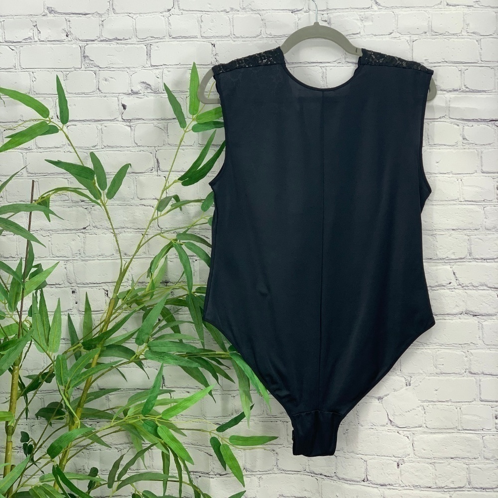 Mel Lyn Lingerie Black w/ Lace Detail Body Suit - Picture 2 of 3